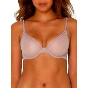 Smart and Sexy SA1388 Beige Sheer Mesh Demi Underwire Bra 32DDD